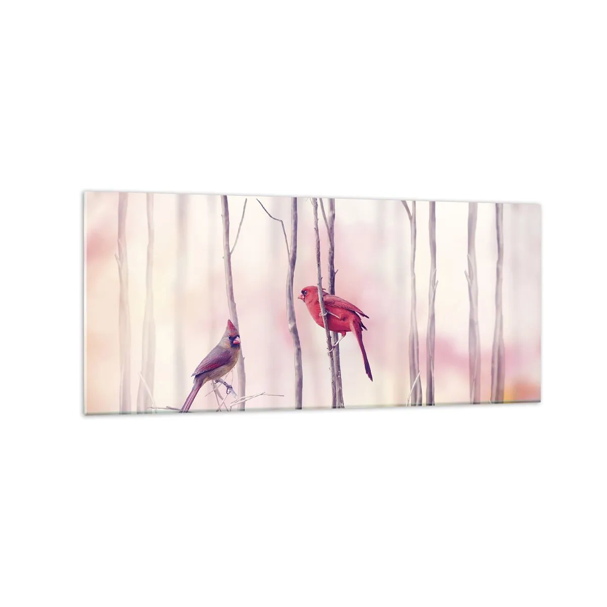 Quadro em vidro - O Conto da floresta rosa - 120x50 cm