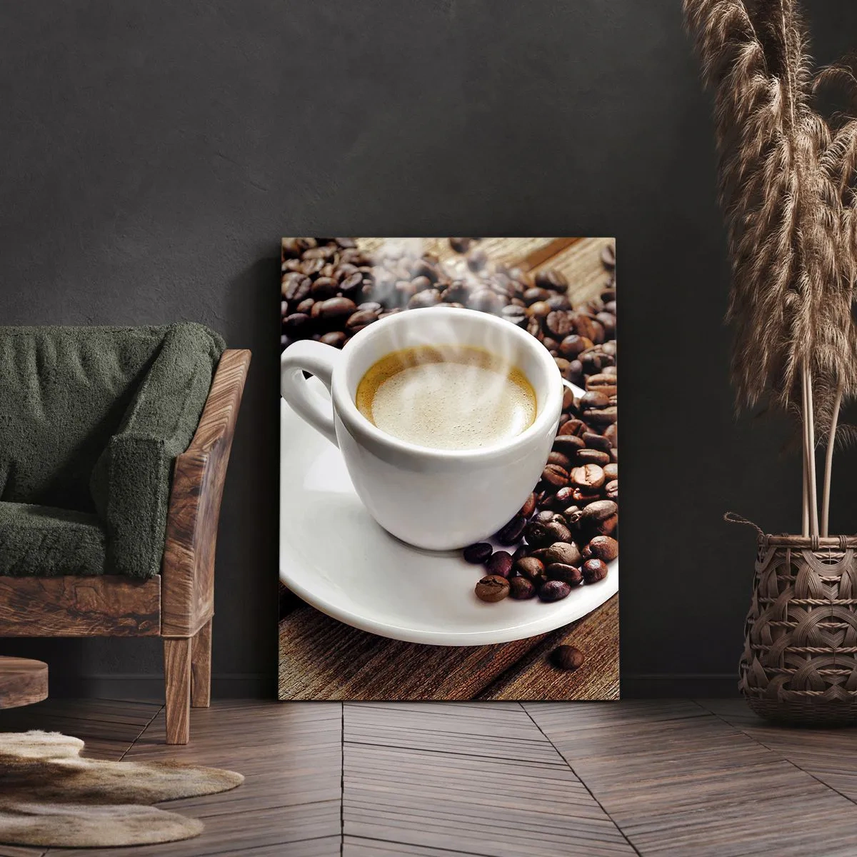 Quadro em tela - Pausa para um café - 45x80 cm