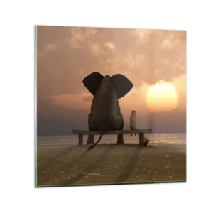 Quadro em vidro - Como é bom ficarmos em silêncio juntos - 70x70 cm