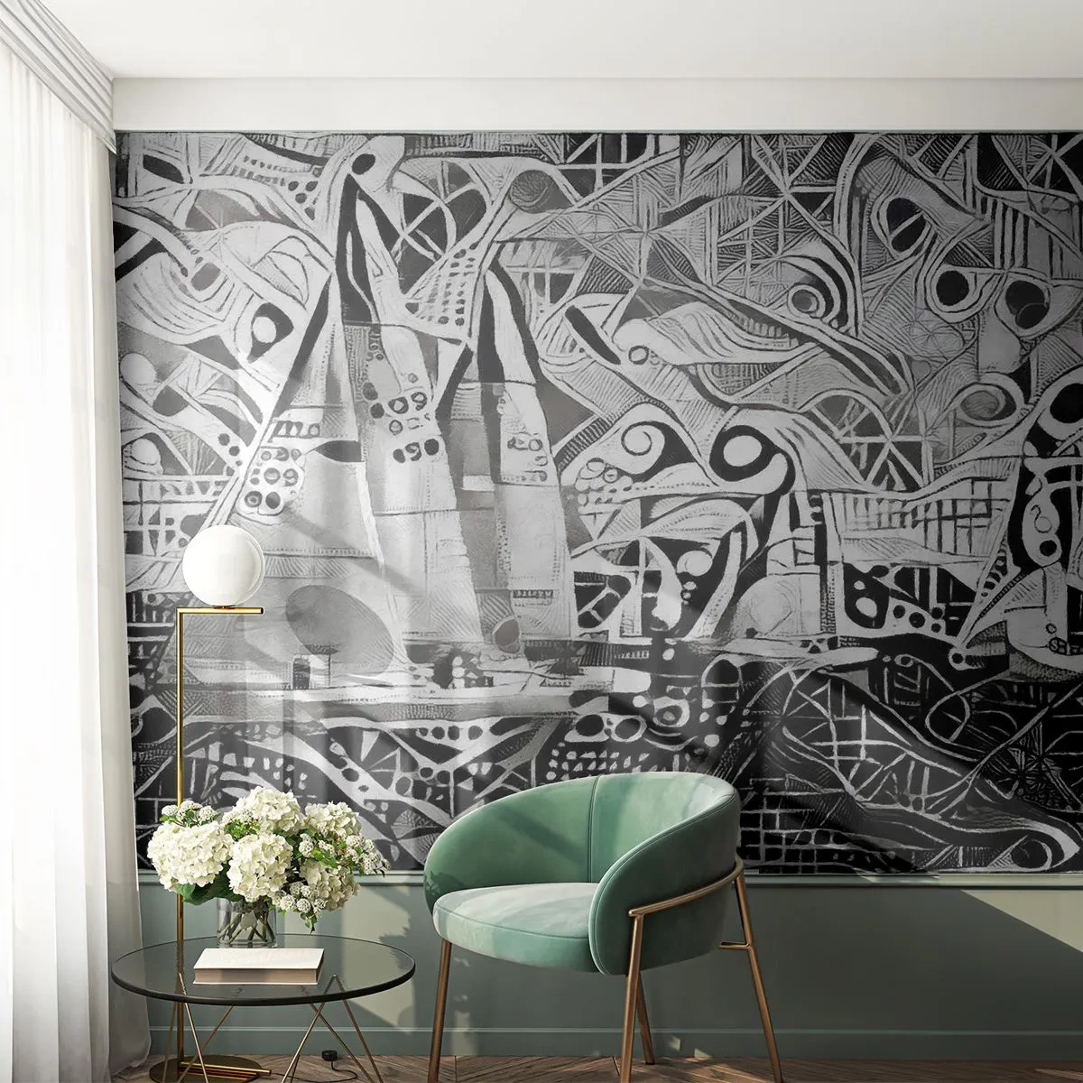 Papel de Parede Standard Eco - Entre as ondas - navegação, Cubismo, Pedaço - 200x140 cm