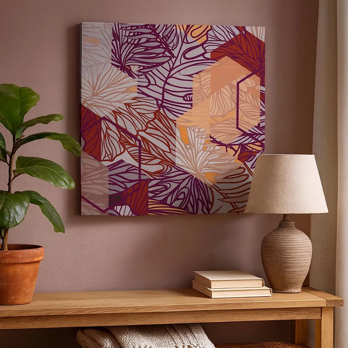 Quadro em tela - A impossível relação entre a geometria e a natureza - 30x30 cm