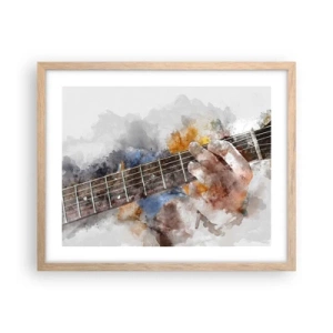 Pôster com moldura de carvalho claro - Poesia entre as cordas - 50x40 cm