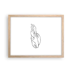 Pôster com moldura de carvalho claro - Bom toque - 40x30 cm