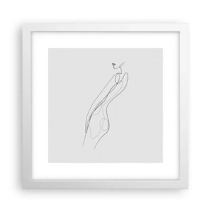 Pôster em moldura branca - Apenas uma promessa - 30x30 cm