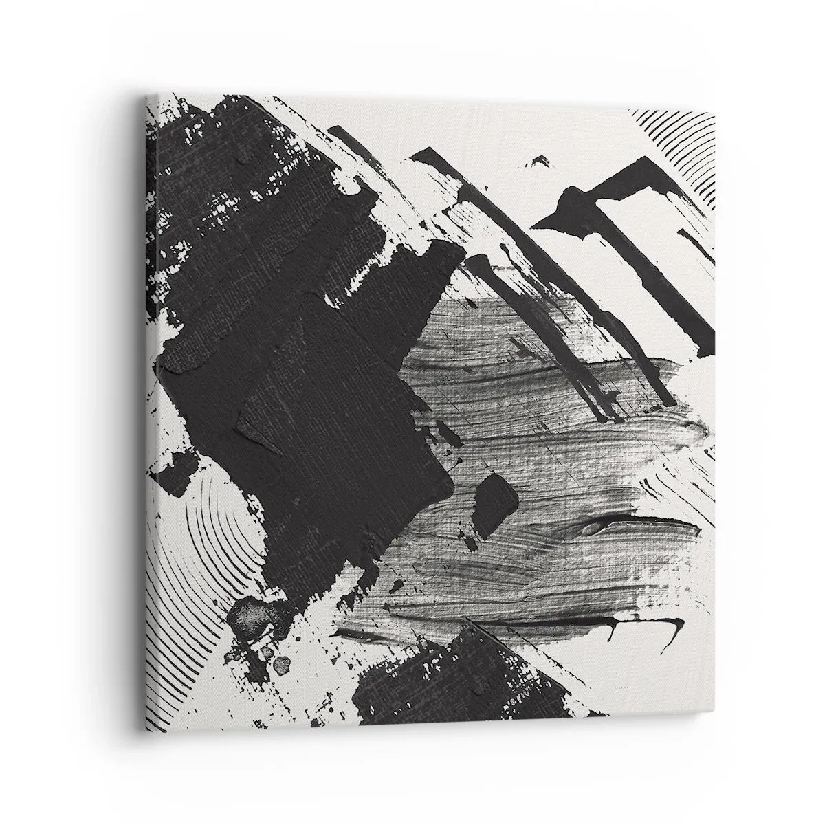 Quadro em tela - Abstração – expressão do preto - 30x30 cm