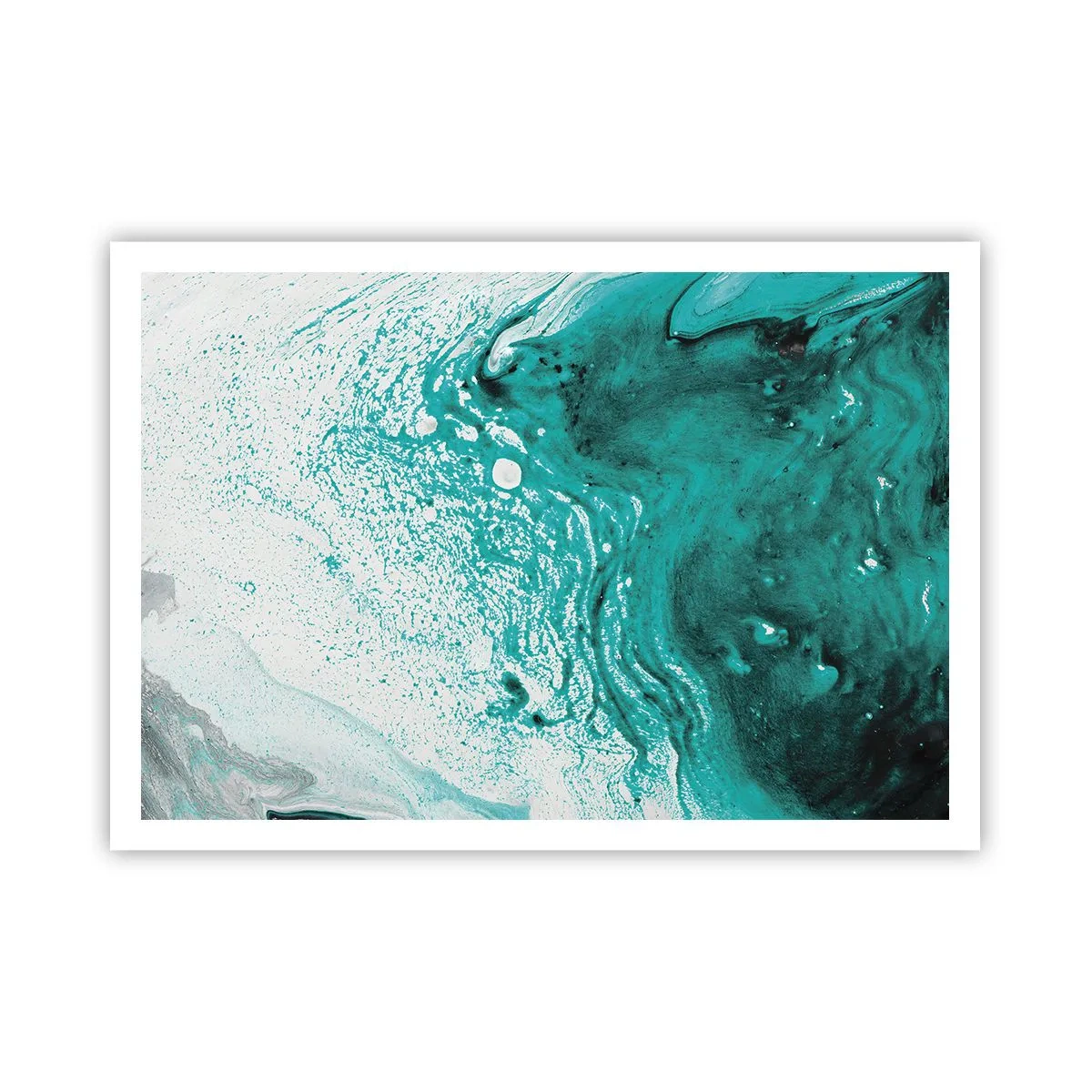 Pôster - Derreter a branco e turquesa - 100x70 cm