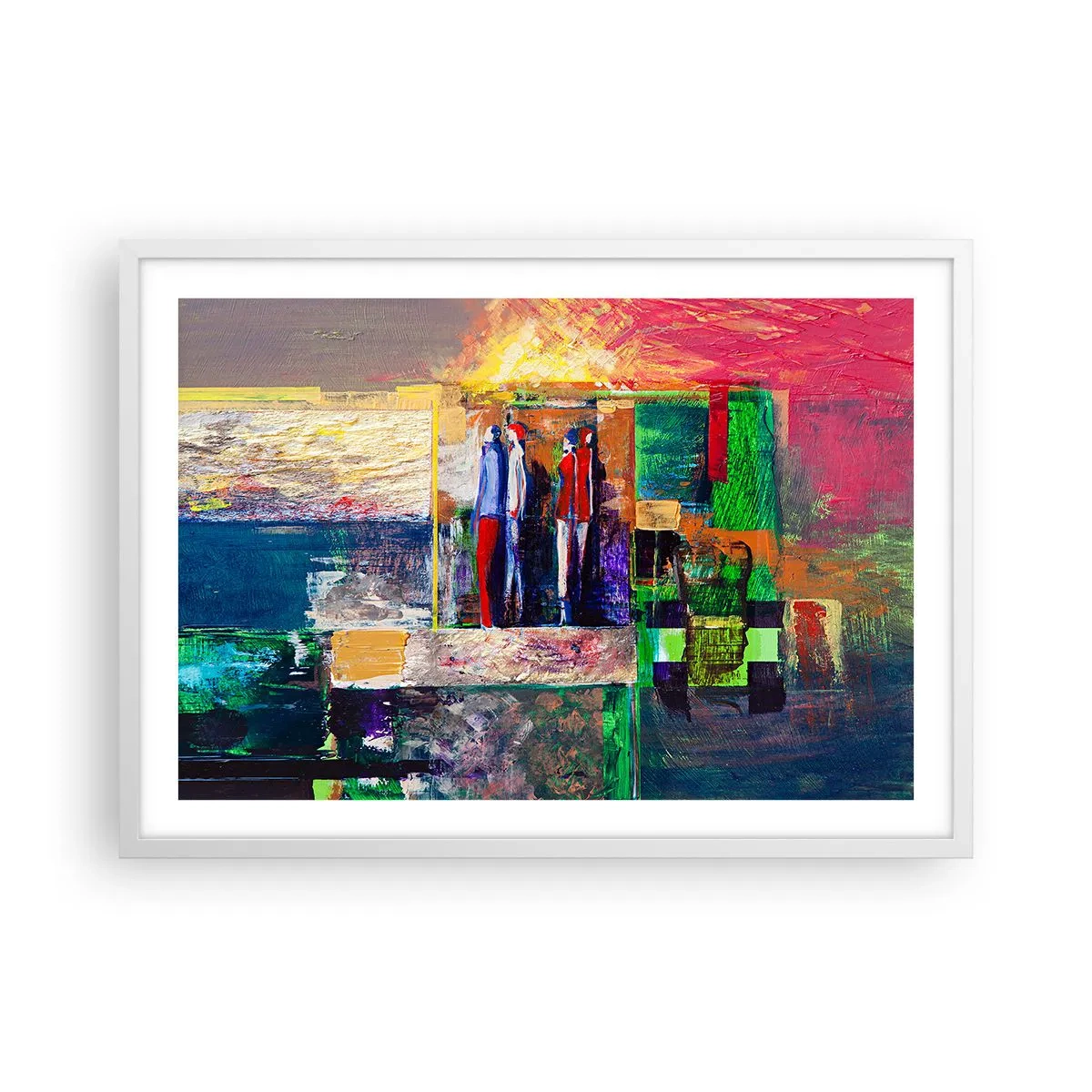 Pôster em moldura branca - Relacionamentos e emoções - 70x50 cm