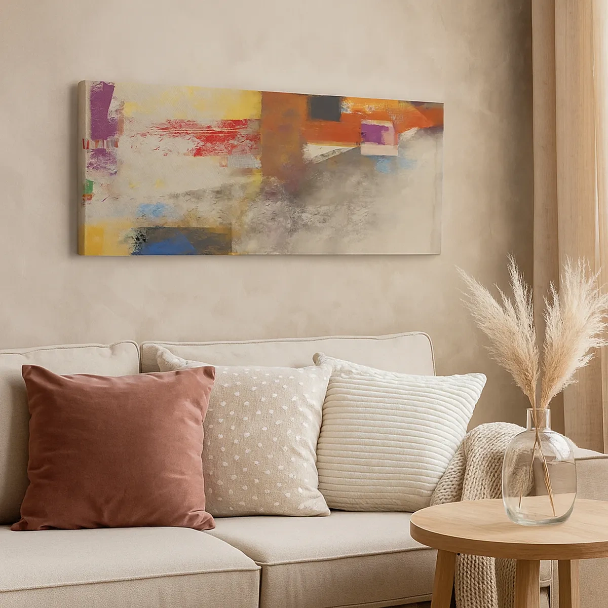 Quadro em tela - Geometria das cores - 30x30 cm