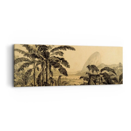 Quadro em tela - num clima colonial - 90x30 cm
