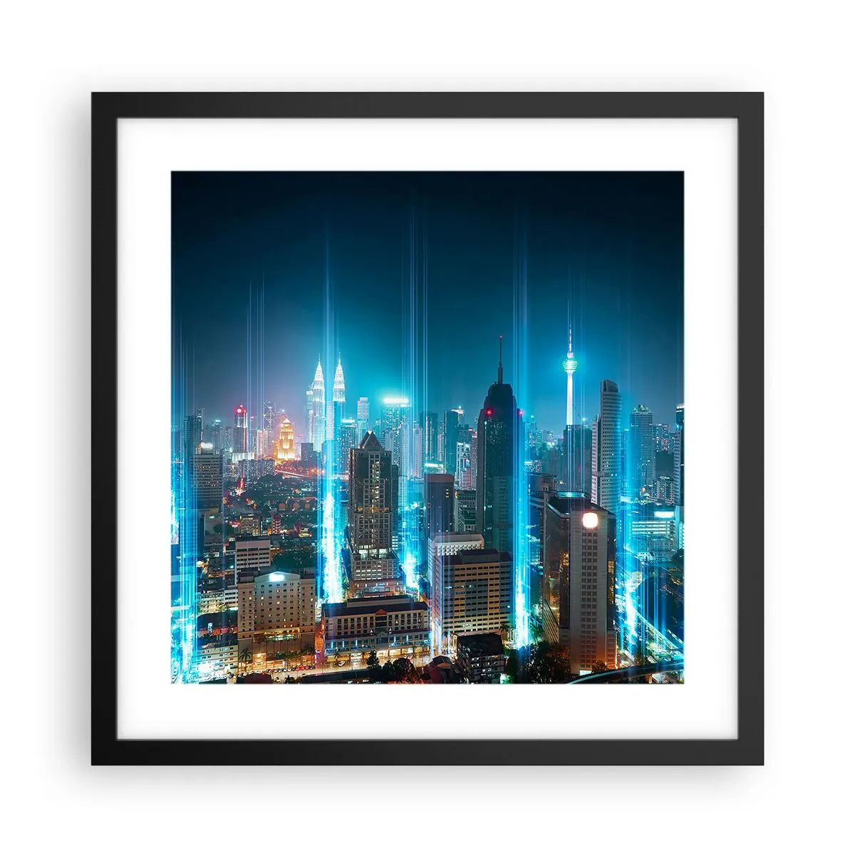 Pôster com moldura preta - De Berlim para o céu - 40x40 cm