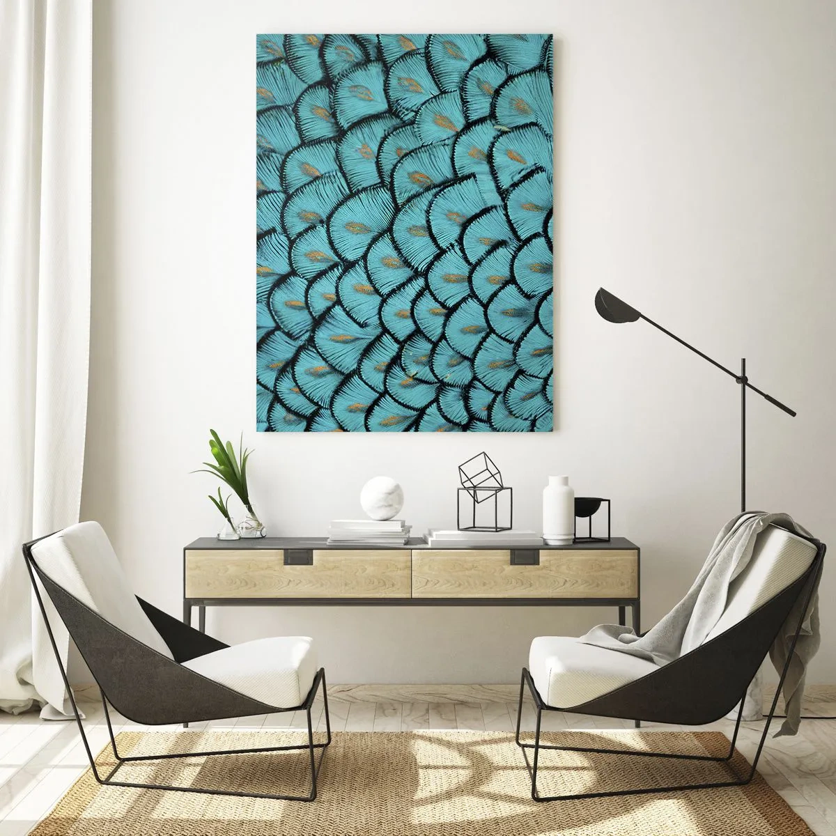 Quadro em vidro - A grande gala de penas - 50x70 cm