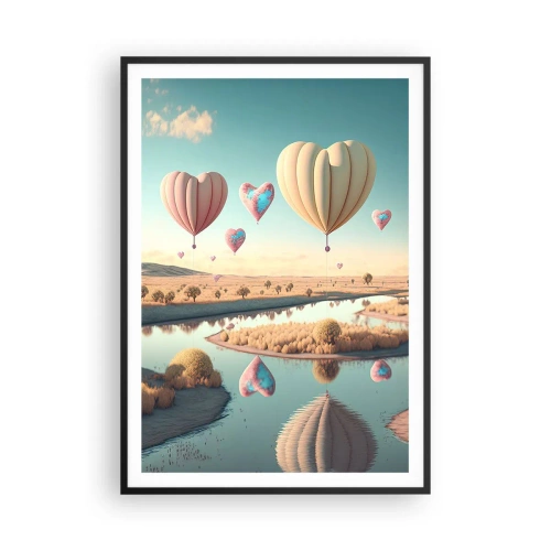 Pôster com moldura preta - O amor permite se reerguer - 70x100 cm
