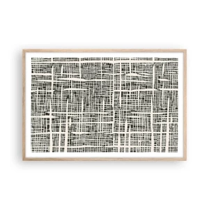 Pôster com moldura de carvalho claro - Uma composição tecida - 91x61 cm