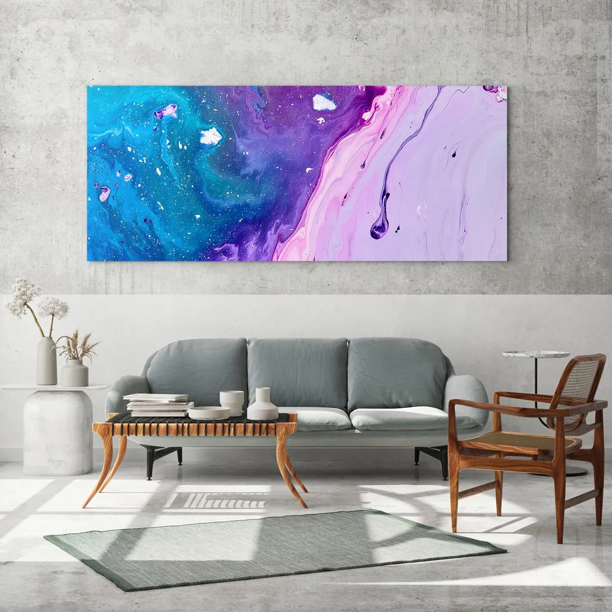Quadro em vidro - Yin e yang - 160x50 cm