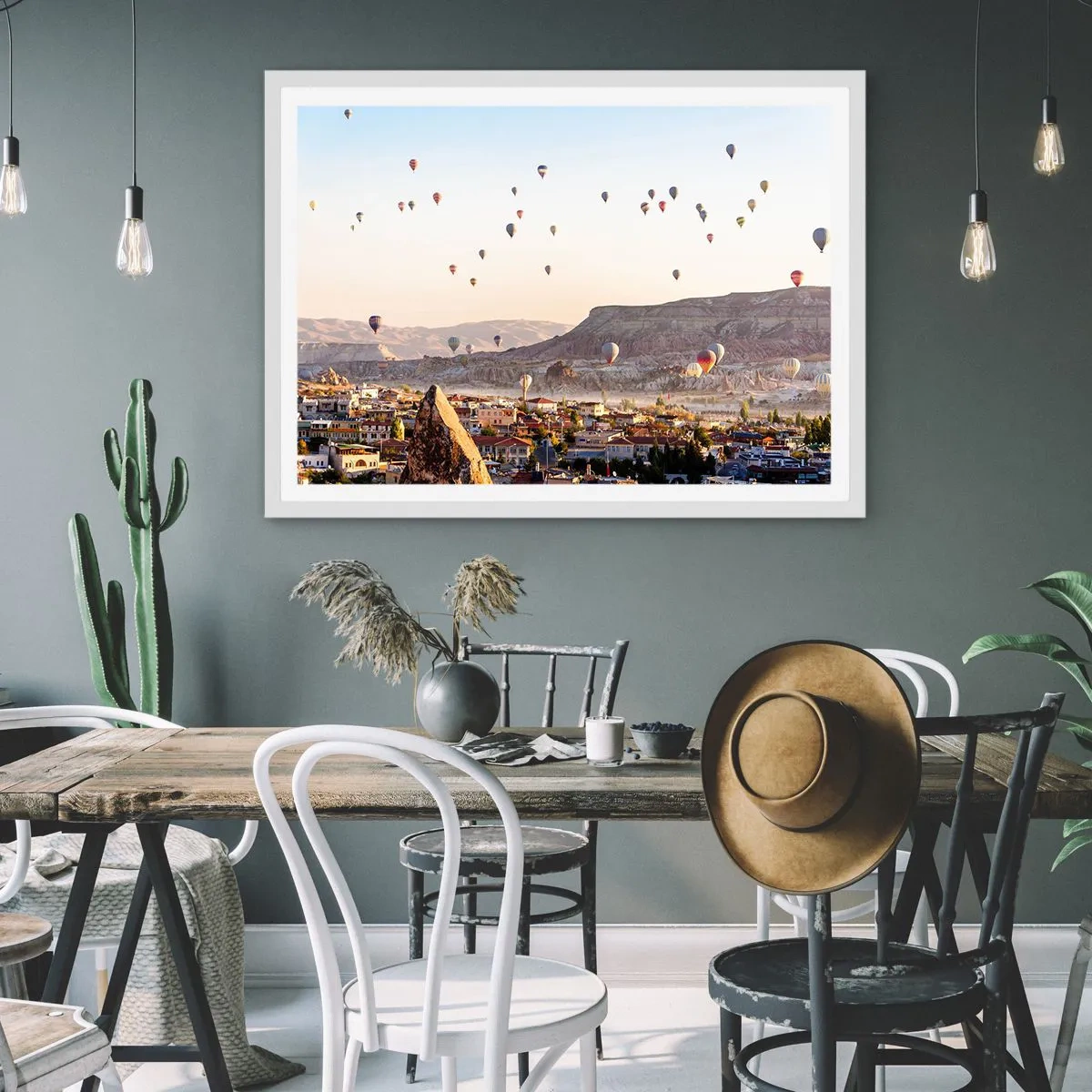 Pôster em moldura branca - Como navios no céu - 50x40 cm