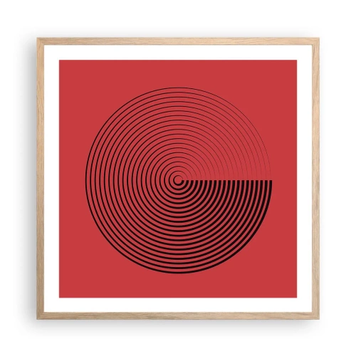 Pôster com moldura de carvalho claro - Movimento circular - 60x60 cm