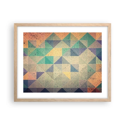 Pôster com moldura de carvalho claro - República dos triângulos - 50x40 cm