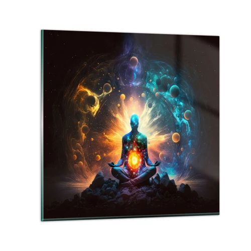 Quadro em vidro - Paz cósmica - 30x30 cm