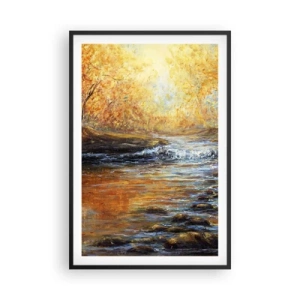 Pôster com moldura preta - Riacho Dourado - 61x91 cm