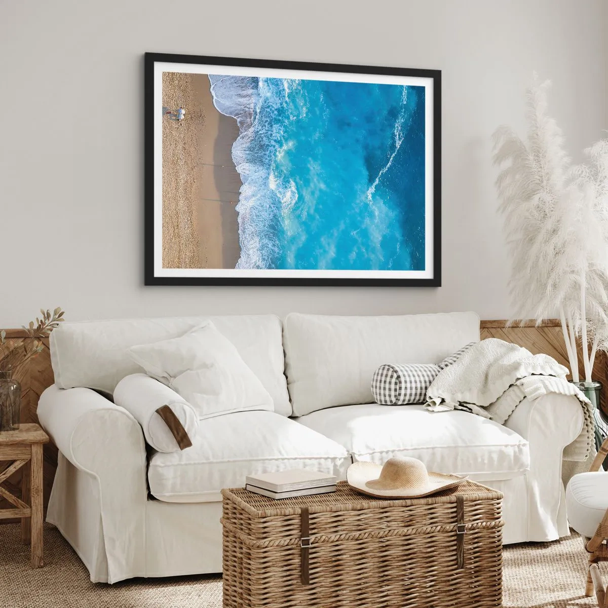 Pôster com moldura preta - O poder do azul - 70x50 cm