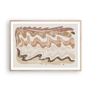 Pôster com moldura de carvalho claro - Boa energia – boas emoções - 100x70 cm