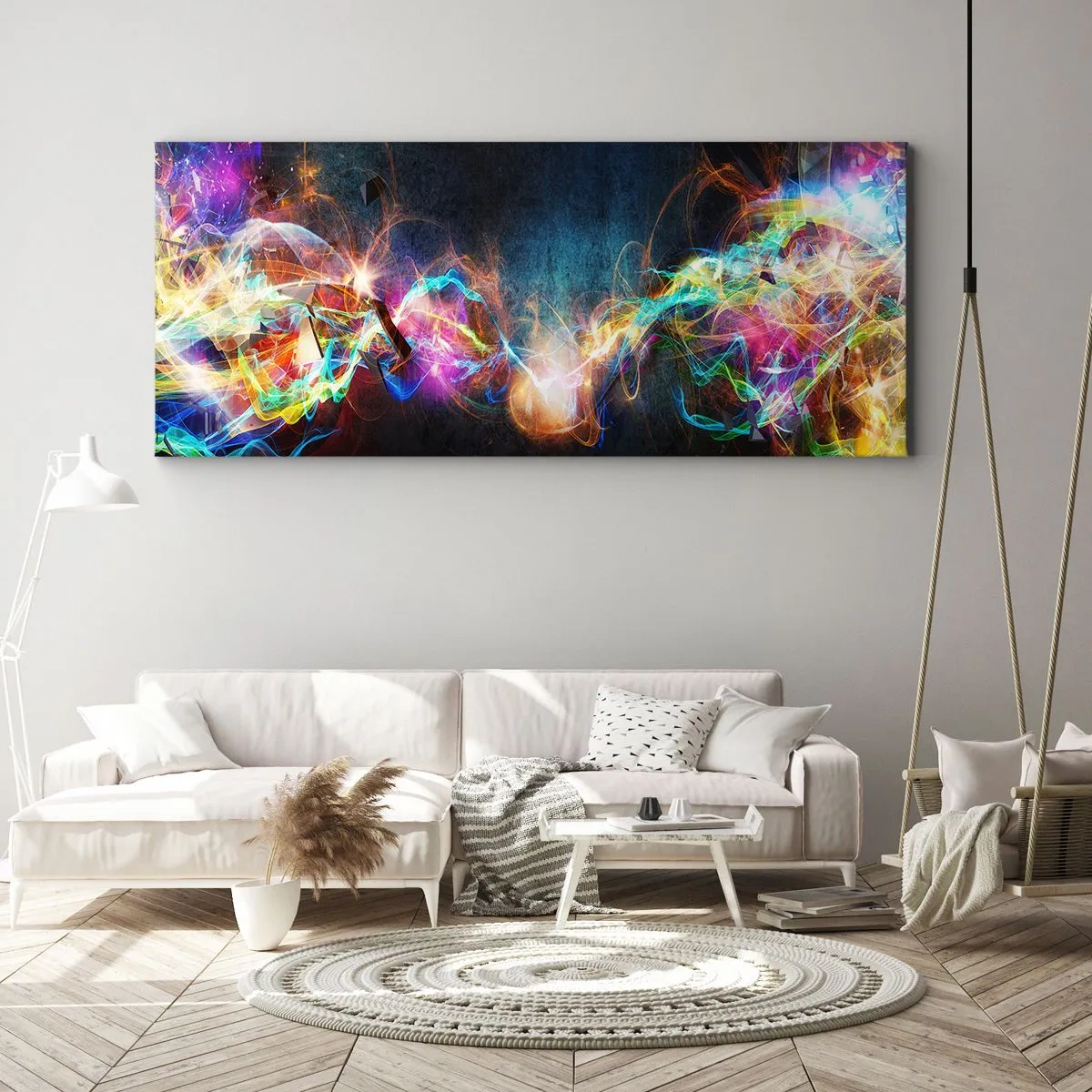 Quadro em tela - Com alegria contra a escuridão - 90x30 cm