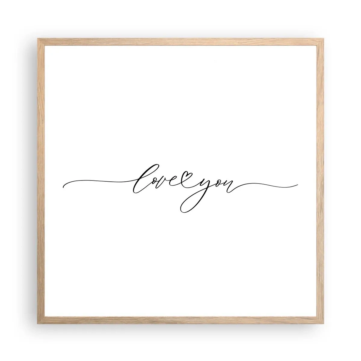 Pôster com moldura de carvalho claro - Preto e branco - 60x60 cm
