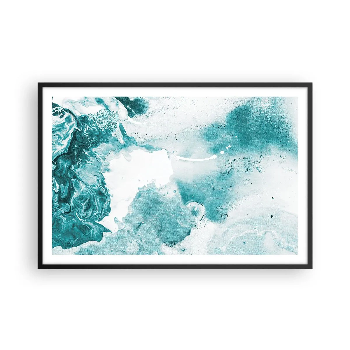 Pôster com moldura preta - Inundado em azul - 91x61 cm