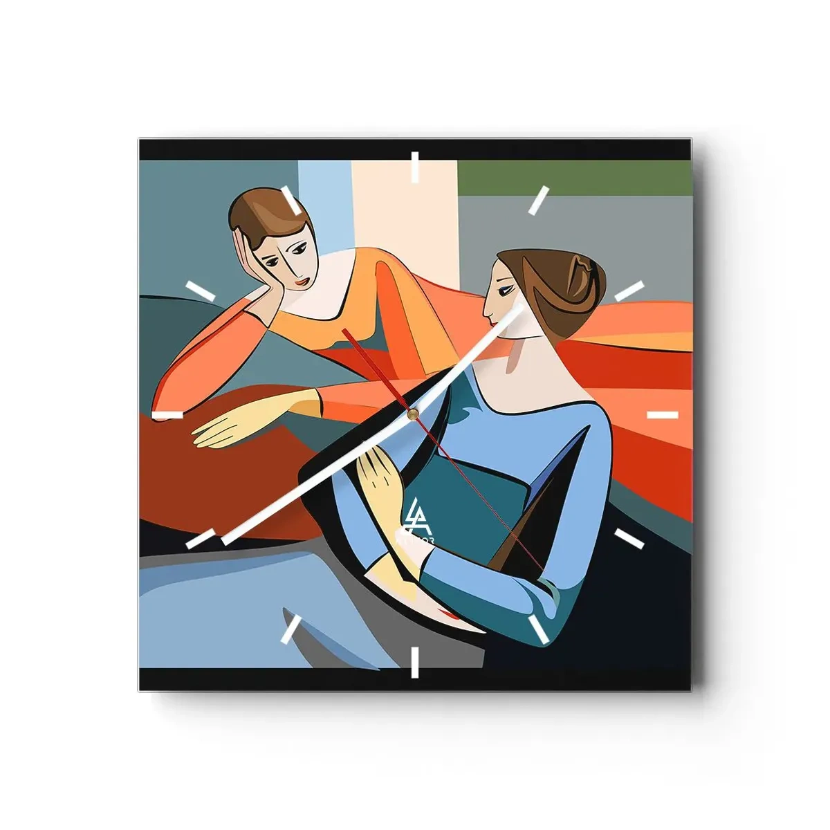 Relógio de parede - Relógio em vidro - Um momento de confiança - 30x30 cm