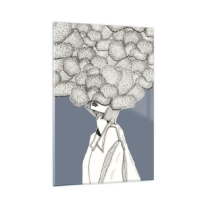 Quadro em vidro - Com a cabeça nas nuvens - 80x120 cm