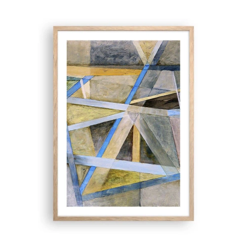 Pôster com moldura de carvalho claro - Em linha reta ou na diagonal? - 50x70 cm