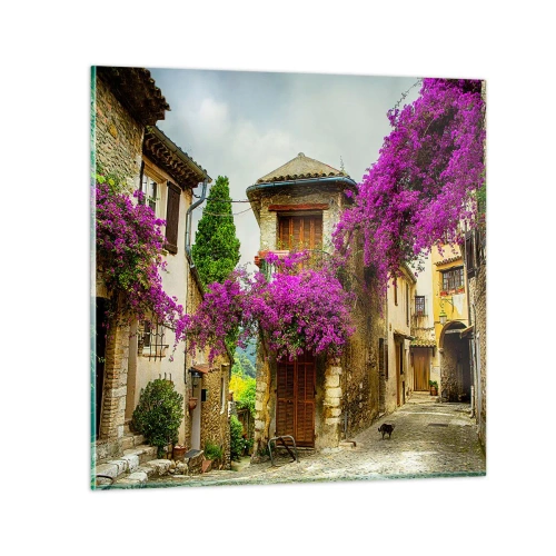 Quadro em vidro - Sob um dossel de flores - 60x60 cm