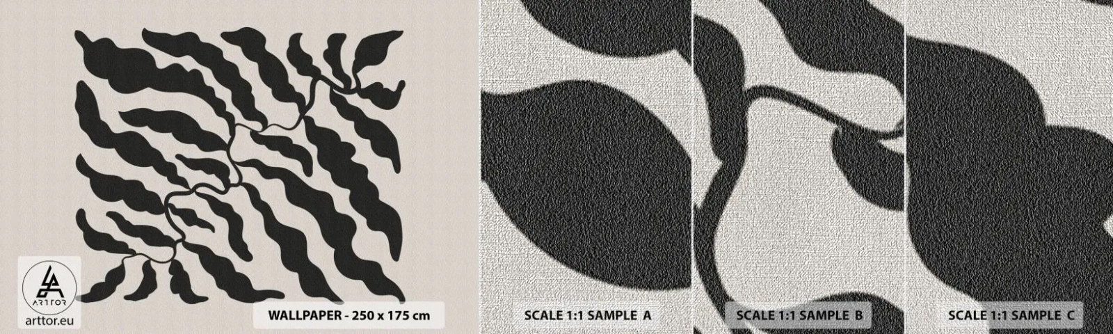 Amostra de papel de parede Premium Canvas - A natureza da praça - Boho, Plantas, Pedaço - 100x30 cm