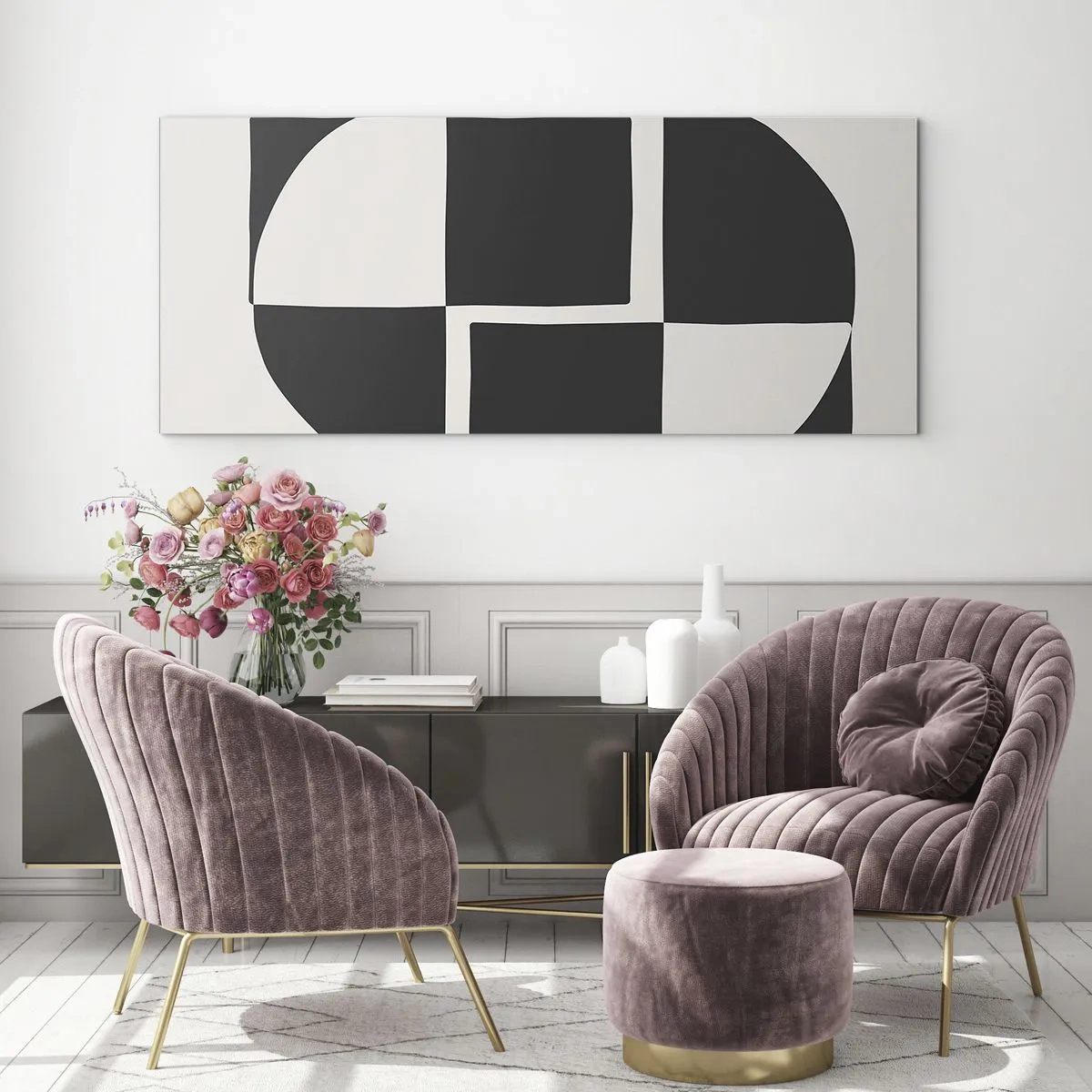 Quadro em vidro - Antítese – síntese - 100x40 cm
