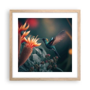 Pôster com moldura de carvalho claro - Uma vida verdadeiramente colorida - 40x40 cm