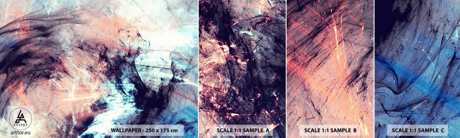 Amostra de Papel de Parede Standard Eco - Sinta o vento - Abstração, Pedaço, Padrão Moderno - 100x30 cm