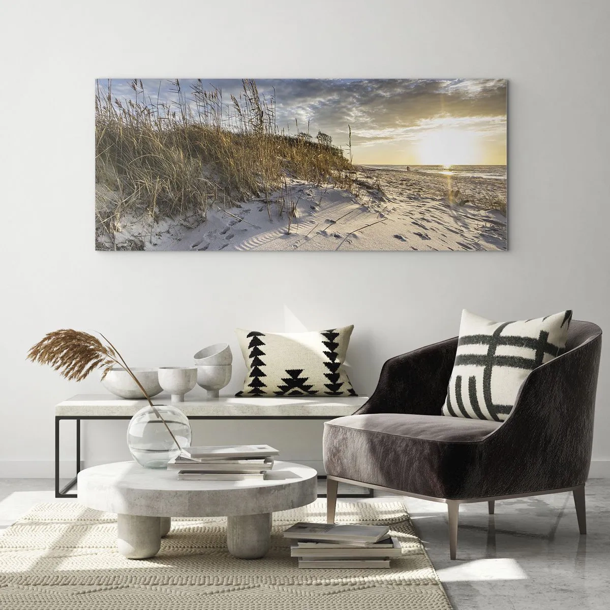 Quadro em vidro - Um convite para um passeio - 120x50 cm