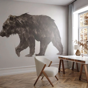 Papel de Parede Standard Eco - Eu sempre uso couro de verdade! - Animais, Urso, Abstração - 350x256 cm
