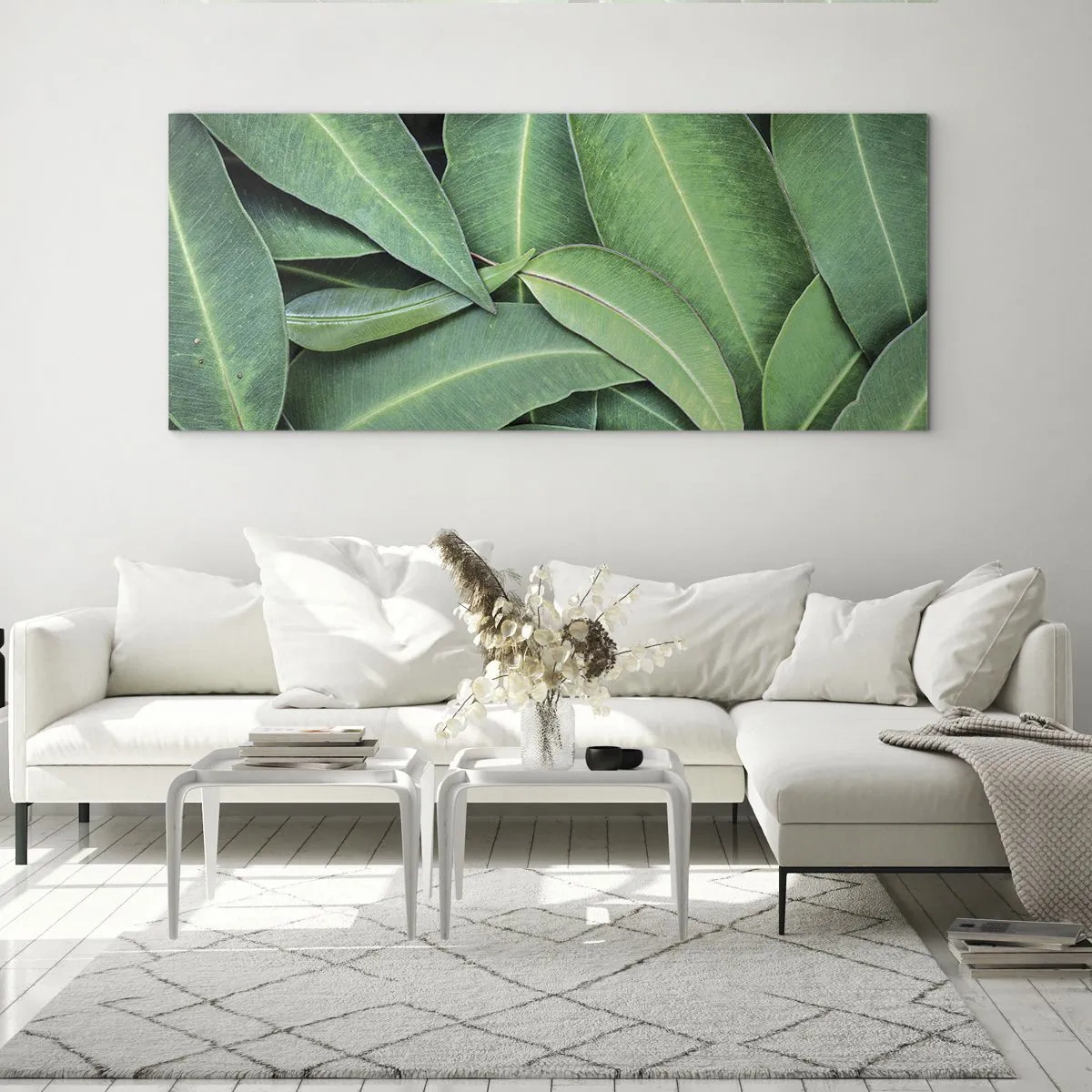 Quadro em vidro - Suculentas e frescas - 120x50 cm