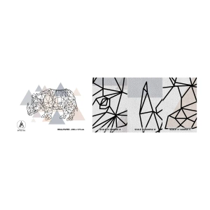 Amostra de papel de parede Premium Sand - Estrutura da força - Abstração, Gráficos, Rinoceronte - 100x30 cm