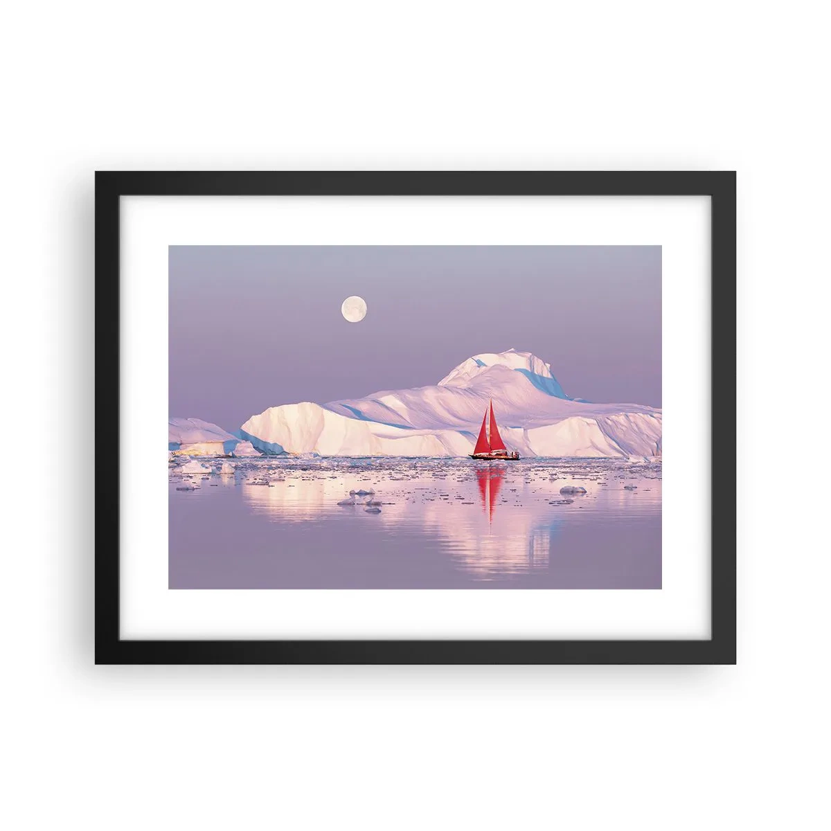 Pôster com moldura preta - O calor da vela, a frieza do gelo - 40x30 cm