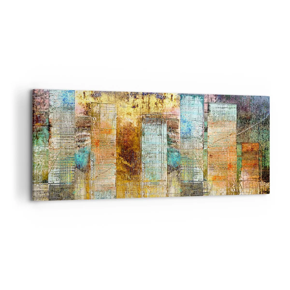 Quadro em tela - Uma metrópole ensolarada - 120x50 cm