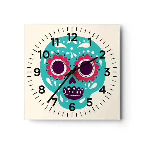Relógio de parede - Relógio em vidro - Vida – diversão até a morte - 30x30 cm