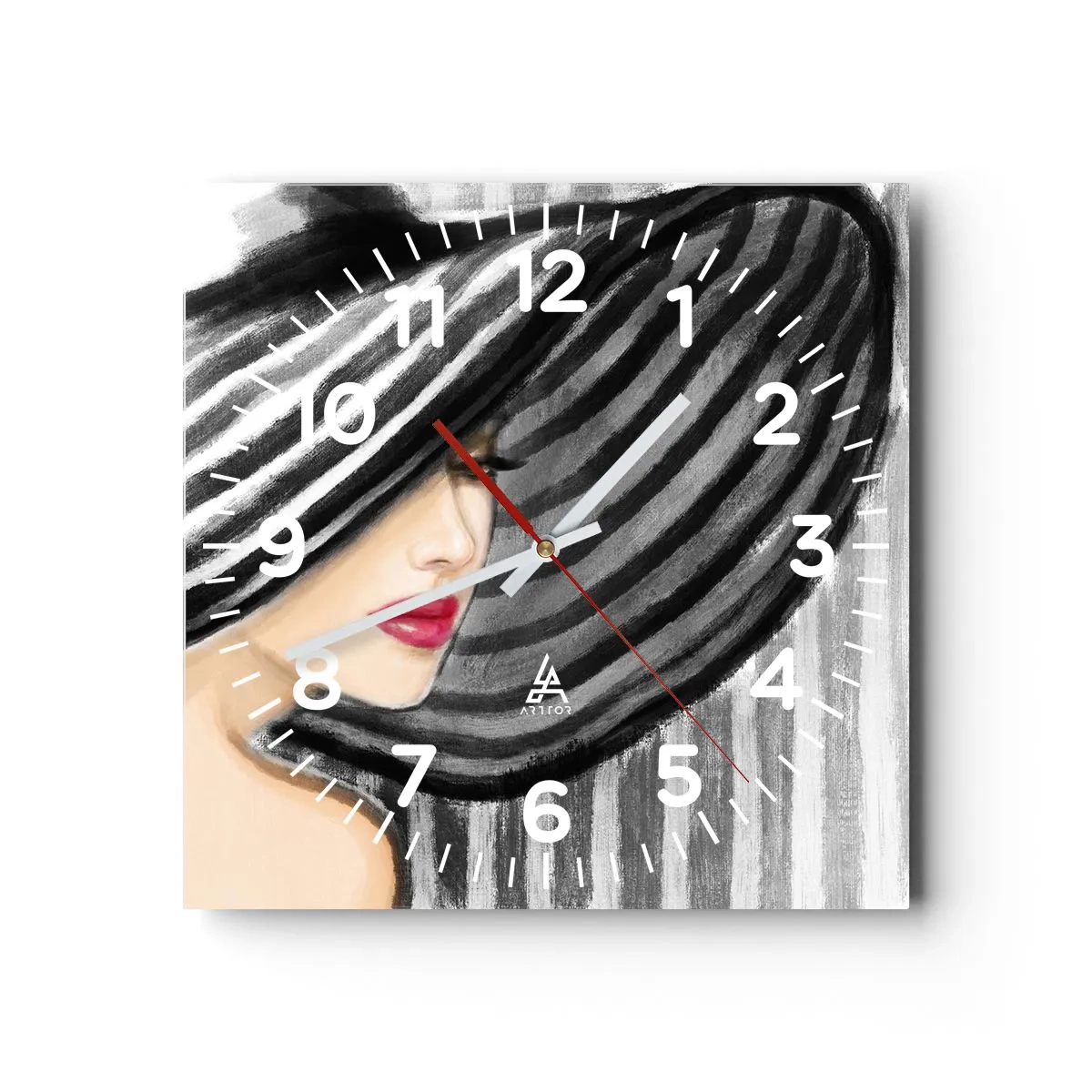 Relógio de parede - Relógio em vidro - Onde encontrar-te? - 40x40 cm