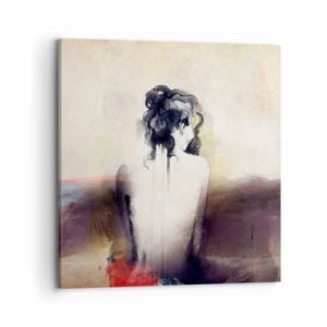 Quadro em tela - Linhas suaves, formas ovais - 70x70 cm