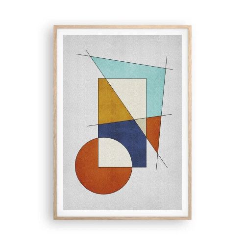 Pôster com moldura de carvalho claro - Abstração: diversão modernista - 70x100 cm