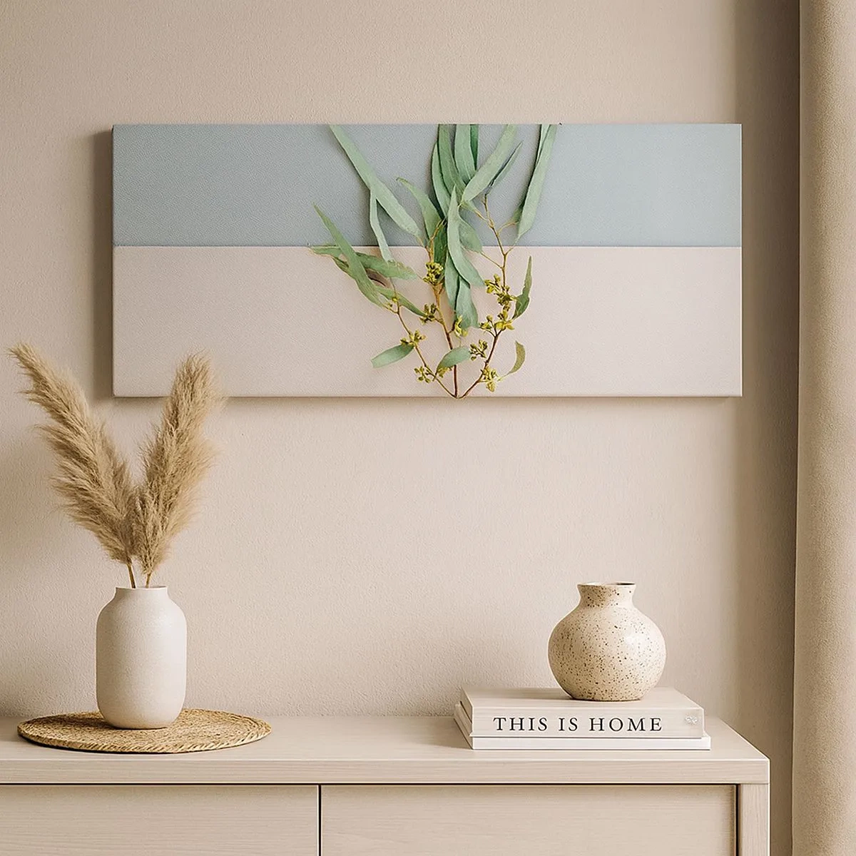 Quadro em tela - Sutileza pastel - 100x40 cm