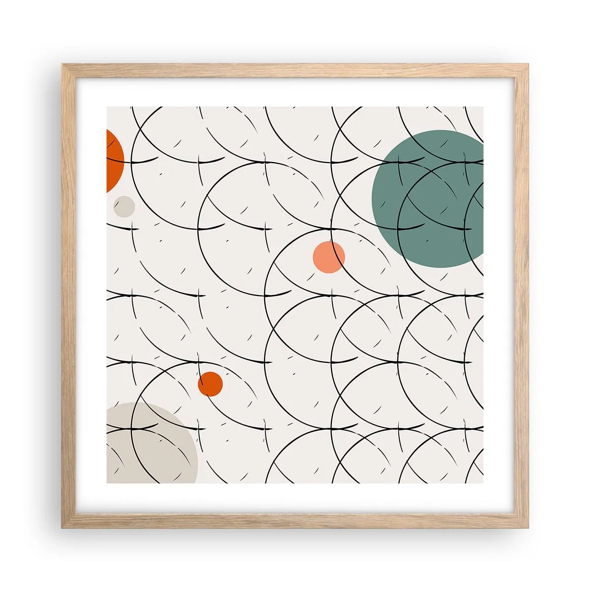 Pôster com moldura de carvalho claro - No espírito da pop art - 50x50 cm