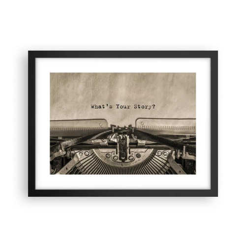 Pôster com moldura preta - Conta-me - 40x30 cm