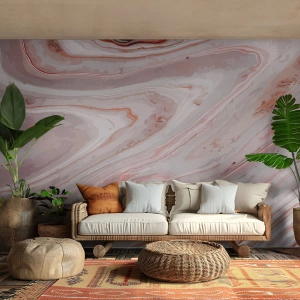 Papel de Parede Autocolante Deluxe Sticker - Rosa líquido - Abstração, Pedaço, Padrão Moderno - 250x175 cm